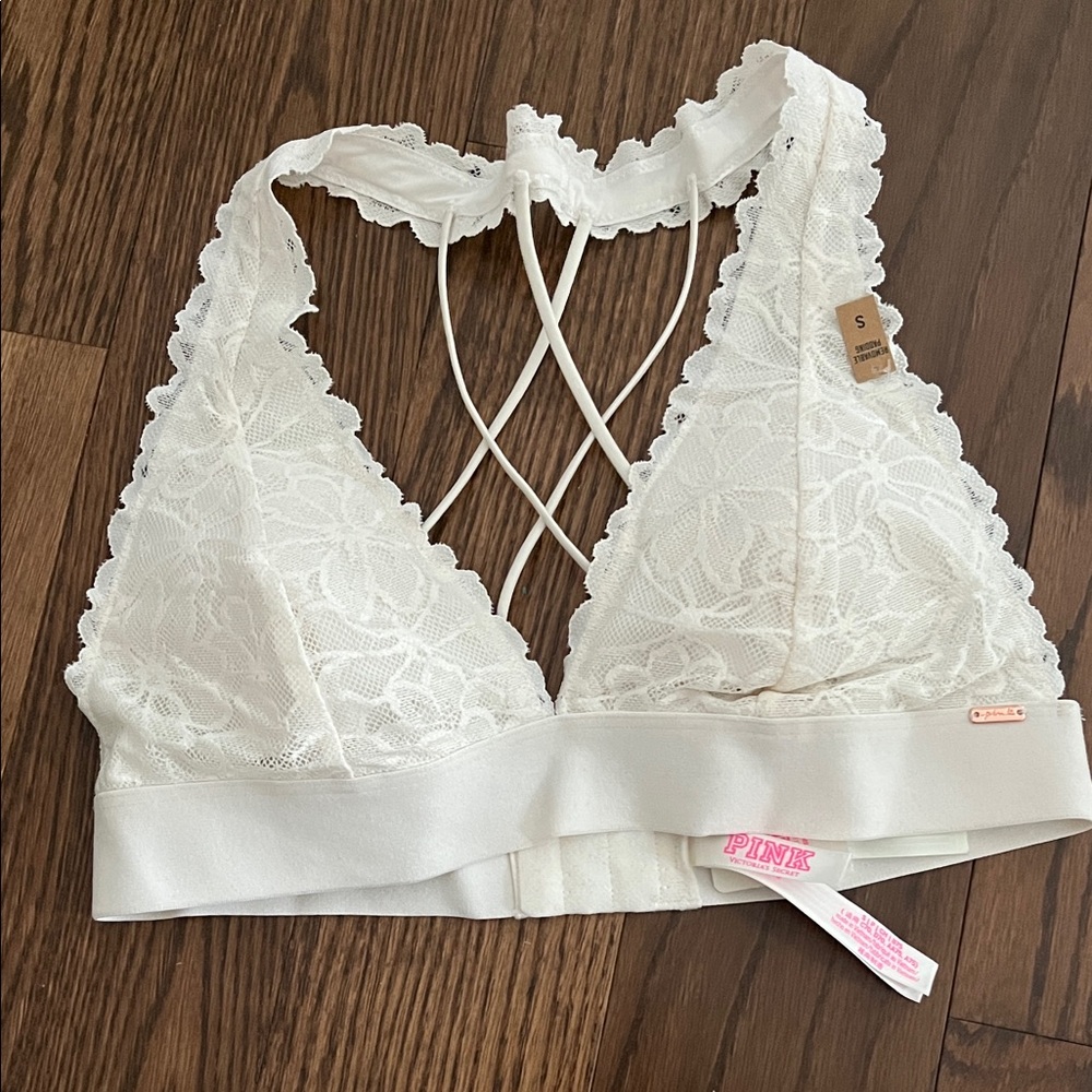 PINK Victoria's Secret Ivory Lace Bralette